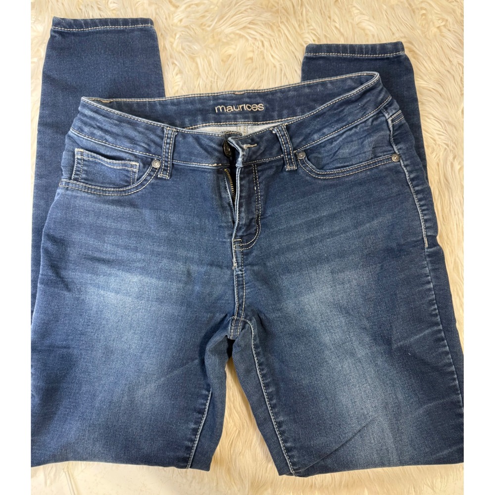 Maurices Everflex Skinny Jeans Dark Wash Blue Denim High Rise Size M-R
